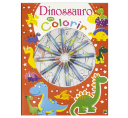 LIVRO CORES EM A&Ccedil;AO C/GIZ DE CERA DINO 1160168